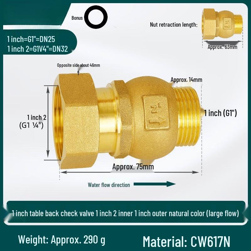 1-Inch Water Meter Check Valve
1-Inch Water Meter Check Valve