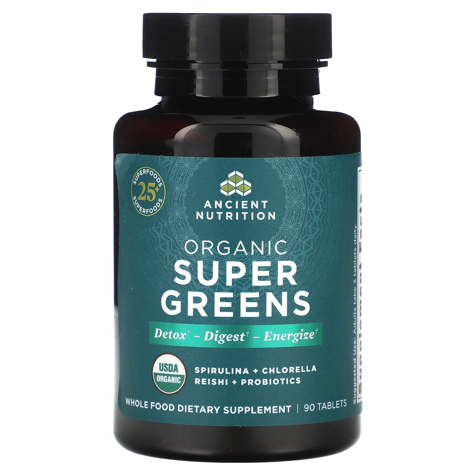 Ancient Nutrition, Organic Super Greens, 90 Tablets
Ancient Nutrition, Organic Super Greens, 90 Tablets