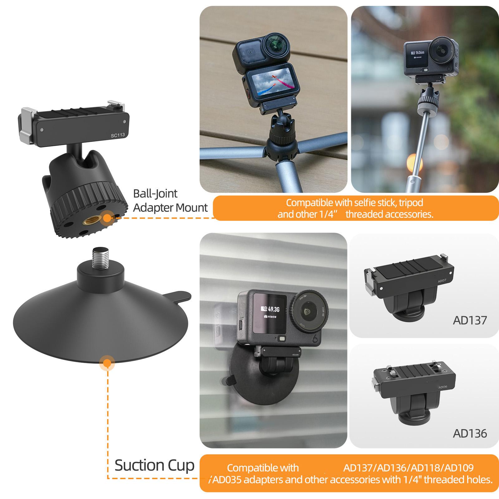 Adjustable Ball Head Camera Suction Cup Holder For Action 6 With Powerful Suction Pad For Smooth Surfaces Attachment 1
Adjustable Ball Head Camera Suction Cup Holder For Action 6 With Powerful Suction Pad For Smooth Surfaces Attachment 1