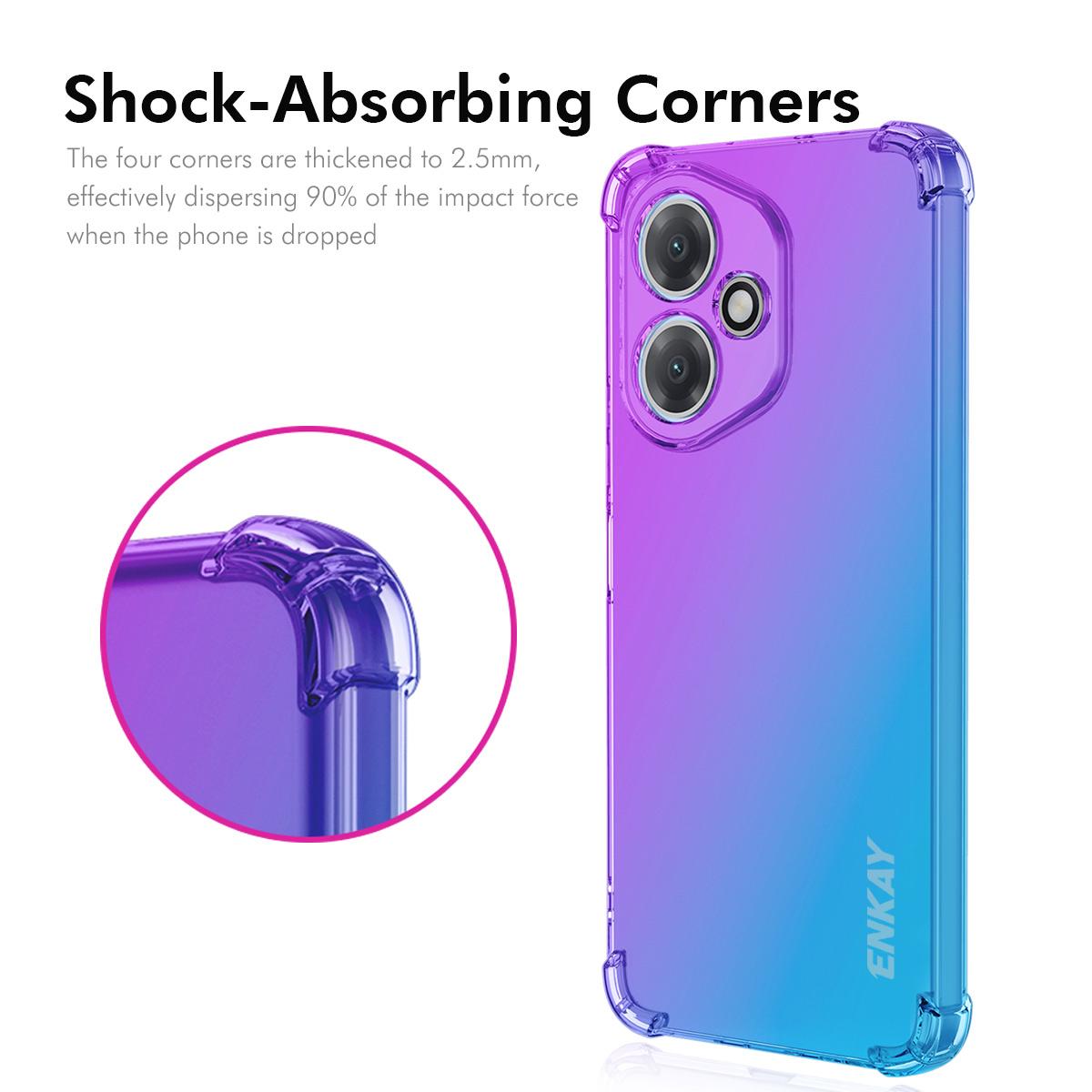 For Honor 400 5G (Global) TPU Case ENKAY Thickened Four Corner Drop-proof Phone Back Cover Purple/Blue
For Honor 400 5G (Global) TPU Case ENKAY Thickened Four Corner Drop-proof Phone Back Cover Purple/Blue