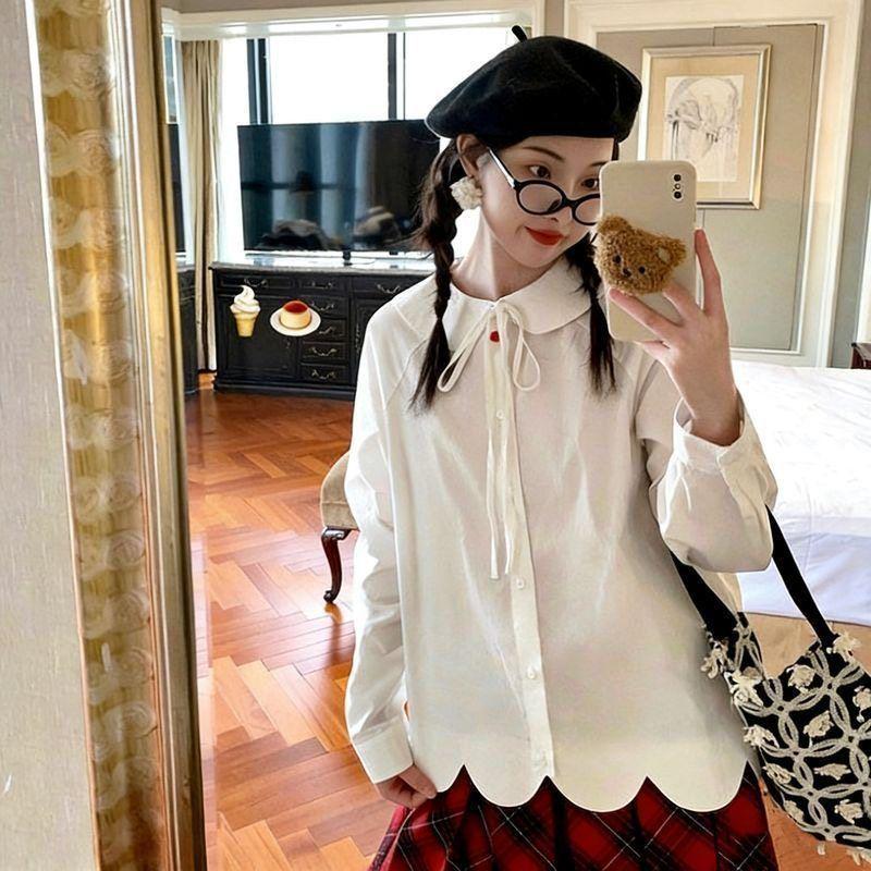 Unisex Age-Defying White Long-Sleeved Shirt with Doll Collar - Casual Loose Fit for Spring & Autumn Large білий
Unisex Age-Defying White Long-Sleeved Shirt with Doll Collar - Casual Loose Fit for Spring & Autumn Large білий