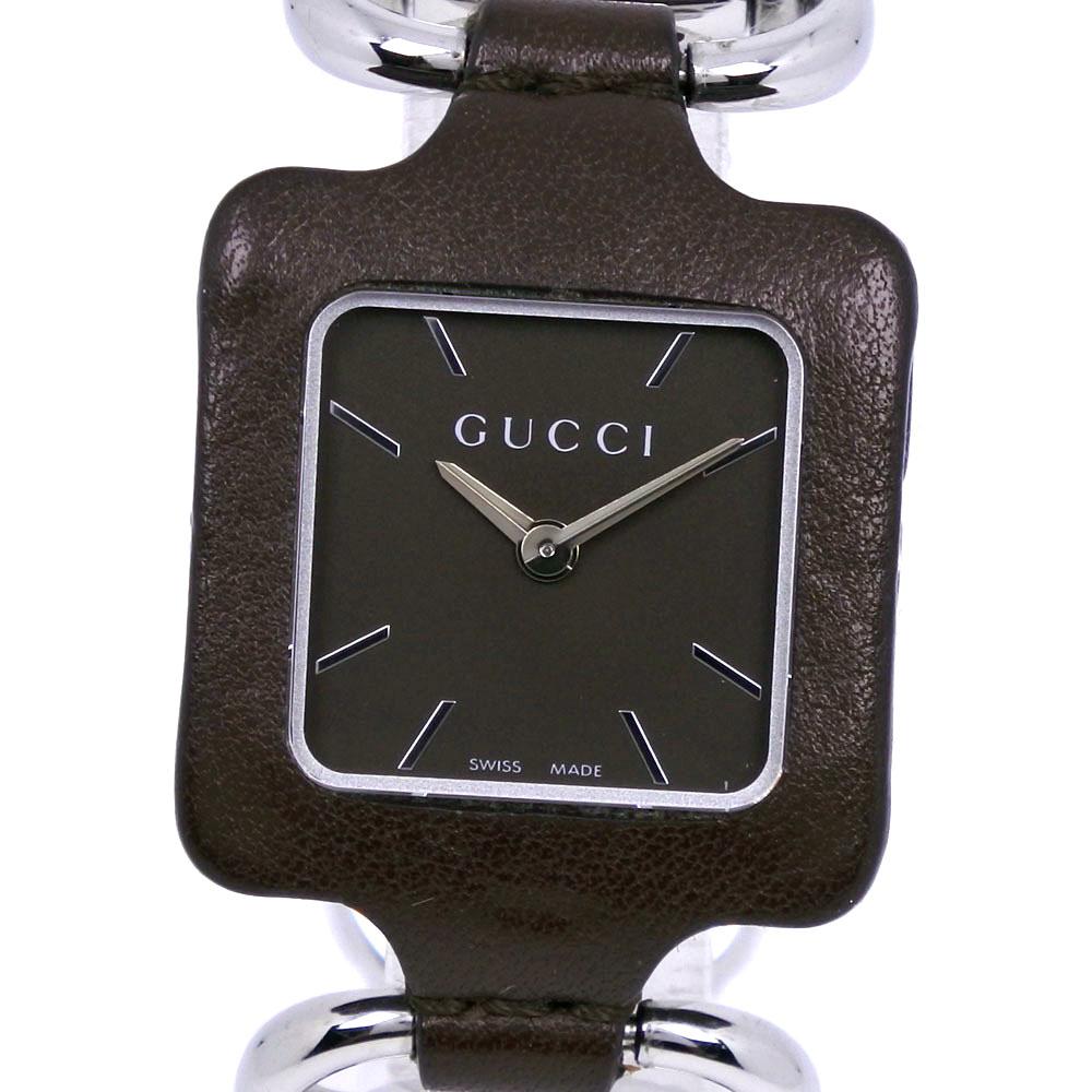 GUCCI Square face Watches YA130.5 Silver/Brown BrownDial Stainless Steel/leather Quartz Analog display mens Used
GUCCI Square face Watches YA130.5 Silver/Brown BrownDial Stainless Steel/leather Quartz Analog display mens Used