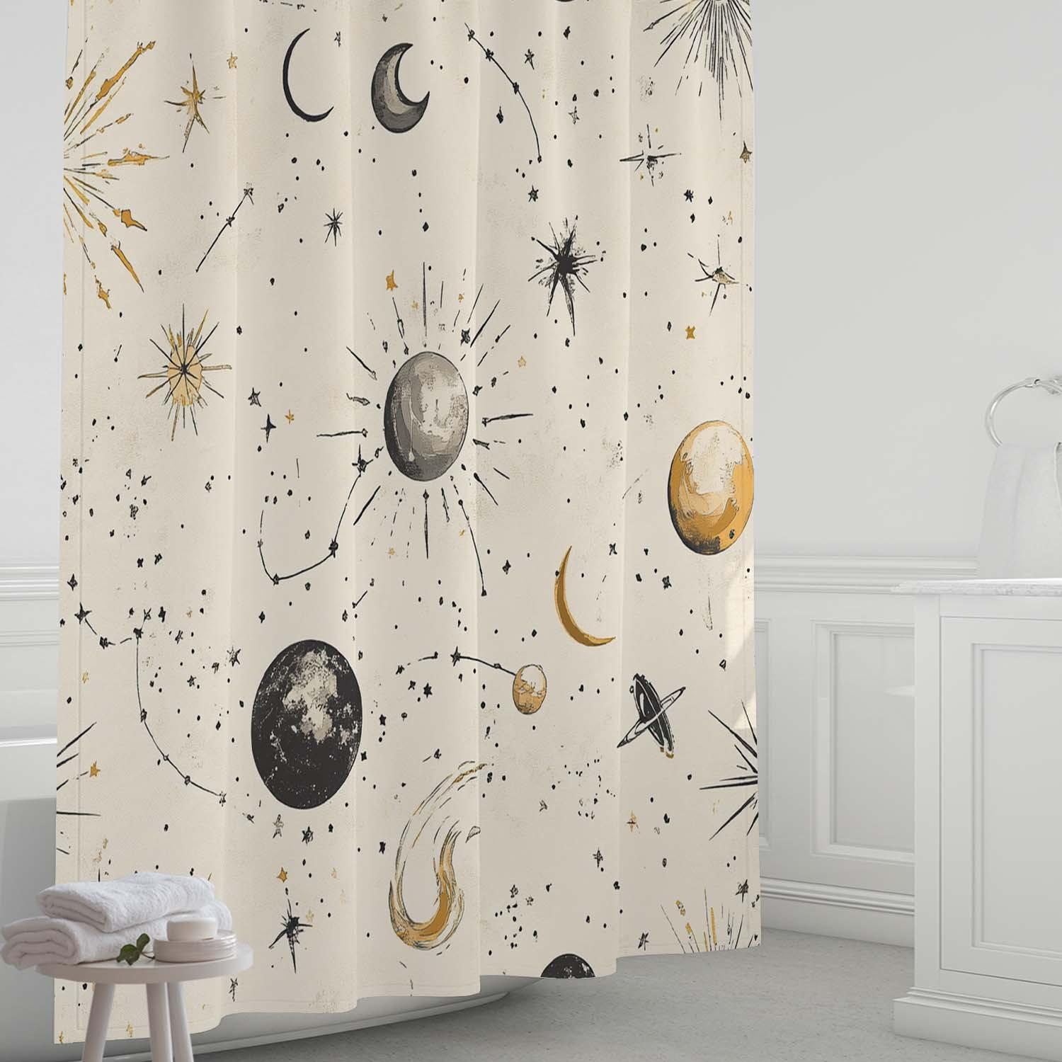 1Pc Minimalist Star & Moon Shower Curtain - Waterproof Polyester, 12 Hooks, Machine Washable, Includes Window Curtain W60H190(CM)-1 Pcs
1Pc Minimalist Star & Moon Shower Curtain - Waterproof Polyester, 12 Hooks, Machine Washable, Includes Window Curtain W60H190(CM)-1 Pcs