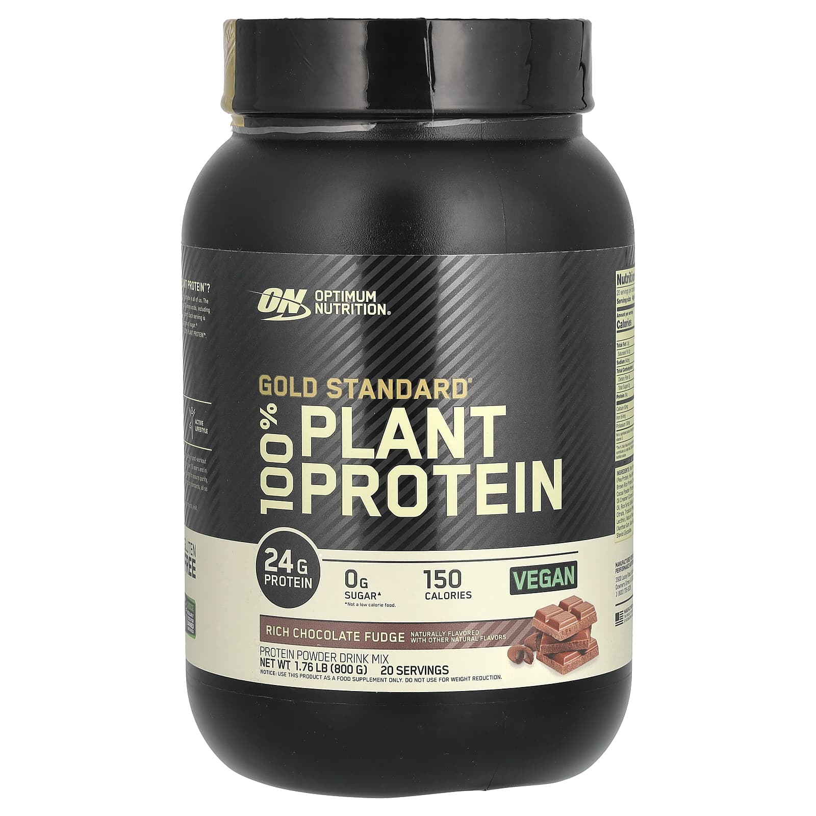 Optimum Nutrition, Gold Standard 100% Plant Protein, Rich Chocolate Fudge, 1.76 lb (800 g)
Optimum Nutrition, Gold Standard 100% Plant Protein, Rich Chocolate Fudge, 1.76 lb (800 g)