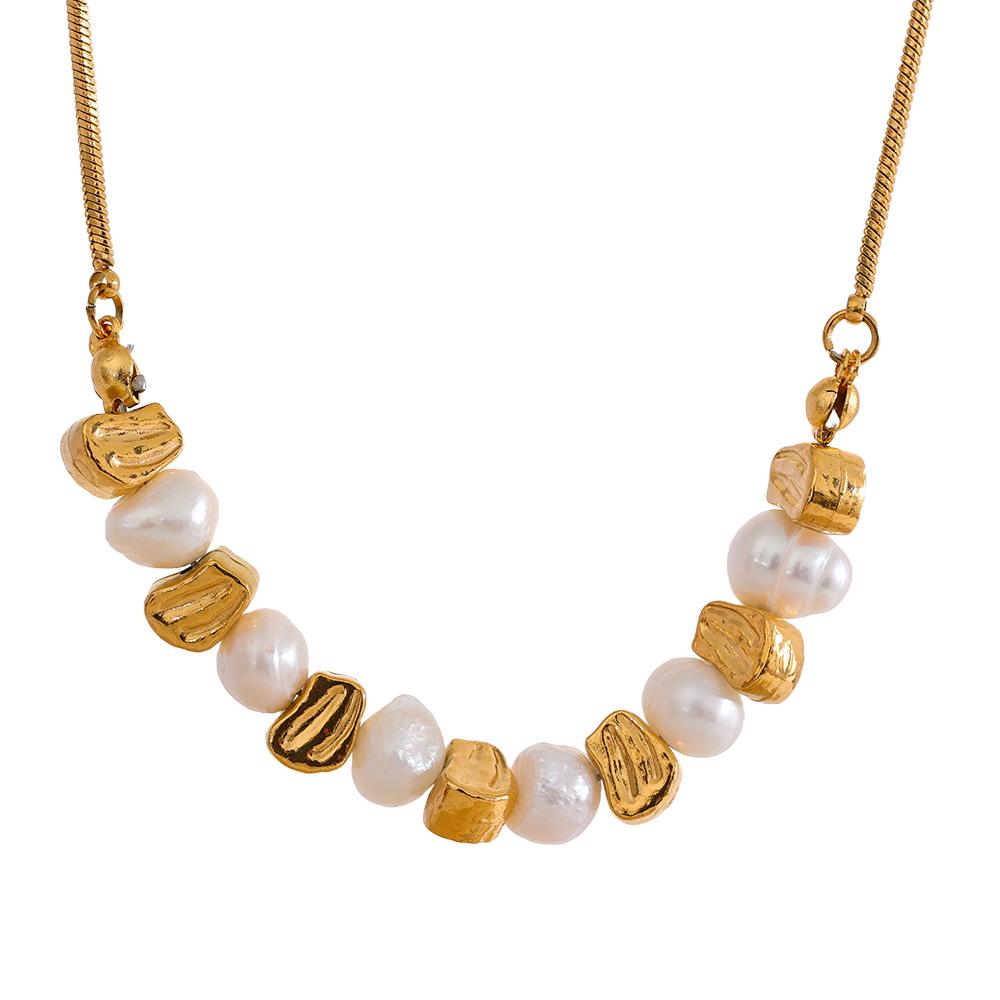 Yhpup Natural Freshwater Pearl Stainless Steel Beads Chain Necklace Bracelet Bangle Gold Color Vintage Handmade Jewelry Women
Yhpup Natural Freshwater Pearl Stainless Steel Beads Chain Necklace Bracelet Bangle Gold Color Vintage Handmade Jewelry Women