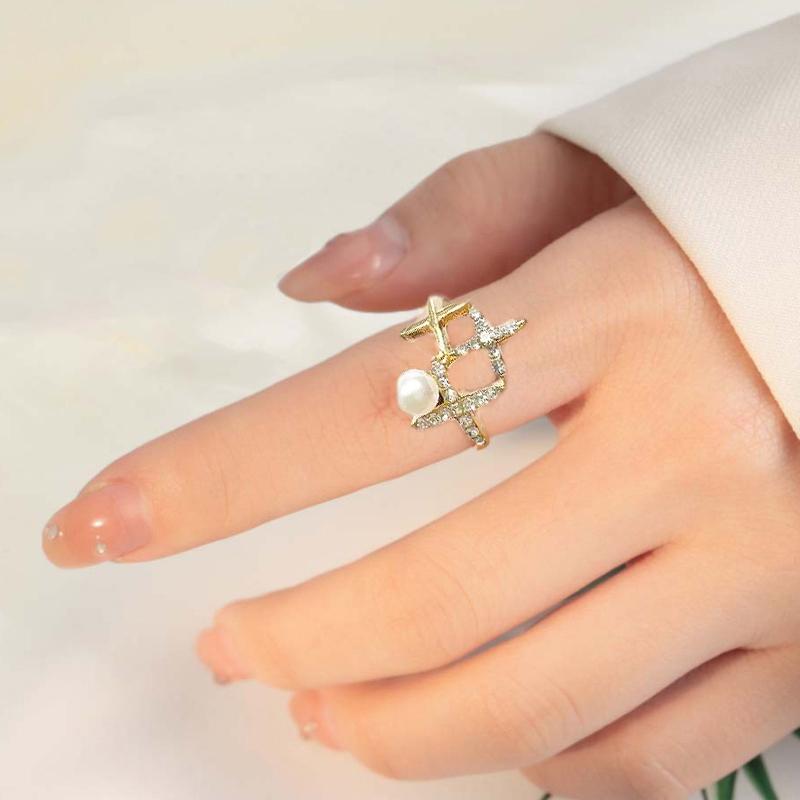 New Pearl Knuckle Rings Crystal Close Rings for Women Rhinestone Gold Color Alloy Cross New Fashion Fingers Accessories 2025
New Pearl Knuckle Rings Crystal Close Rings for Women Rhinestone Gold Color Alloy Cross New Fashion Fingers Accessories 2025