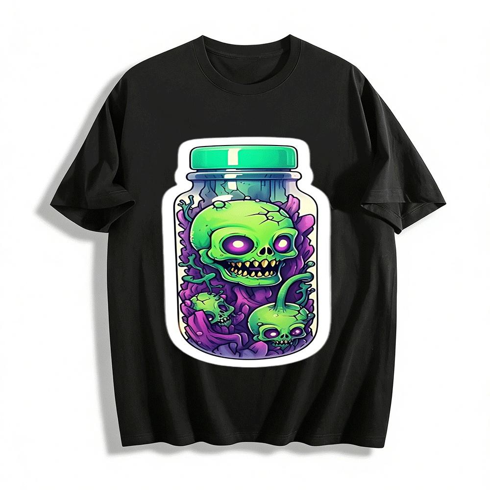 Glow In Dark Skull Specimen Jar Print Cool Casual Top Pure cotton T-shirt XXS
Glow In Dark Skull Specimen Jar Print Cool Casual Top Pure cotton T-shirt XXS