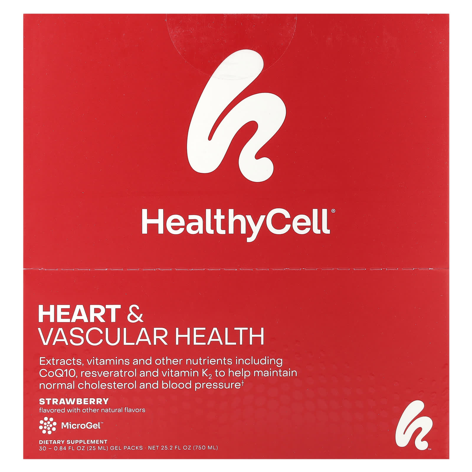 HealthyCell, Heart & Vascular Health, Strawberry, 30 gel packs, 0.84 fl oz (25 ml) each
HealthyCell, Heart & Vascular Health, Strawberry, 30 gel packs, 0.84 fl oz (25 ml) each