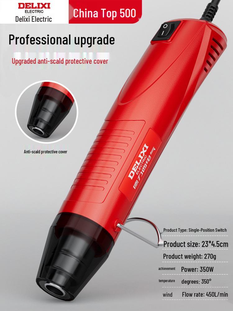 Delixi Electric High Temp Hot Air Gun for Mobile Repair and Industrial Use, Ideal for Heat Shrink Film and Welding.
Delixi Electric High Temp Hot Air Gun for Mobile Repair and Industrial Use, Ideal for Heat Shrink Film and Welding.