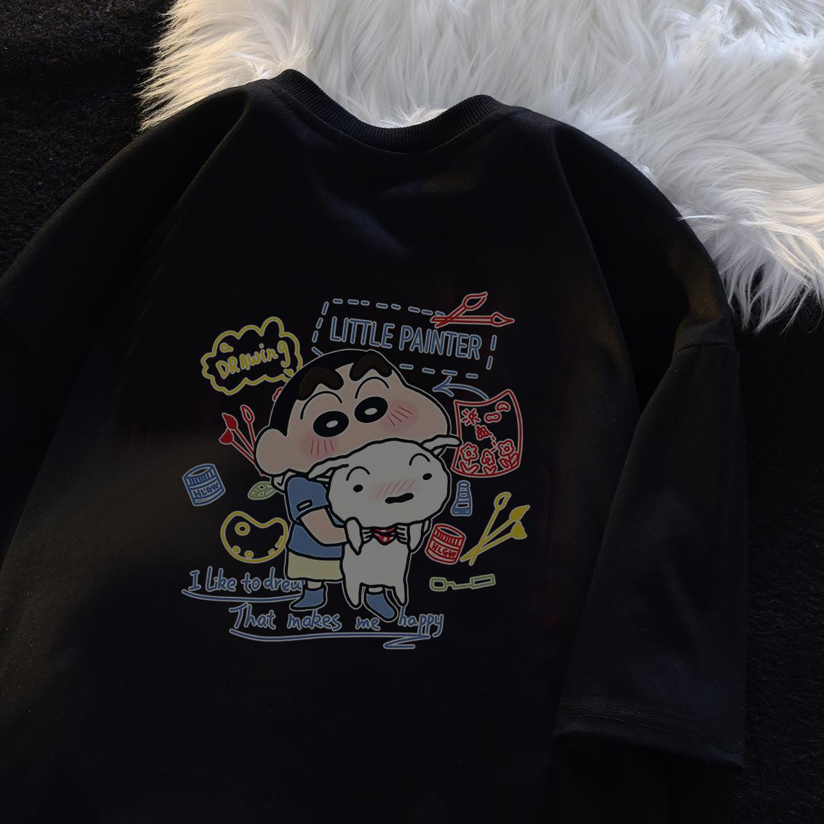 Crayon Xiaoxin Fashion Unisexs TShirt Samio Pattern TShirt Letter Loose Shirt Personalized Fashion Short Sleeve S
Crayon Xiaoxin Fashion Unisexs TShirt Samio Pattern TShirt Letter Loose Shirt Personalized Fashion Short Sleeve S