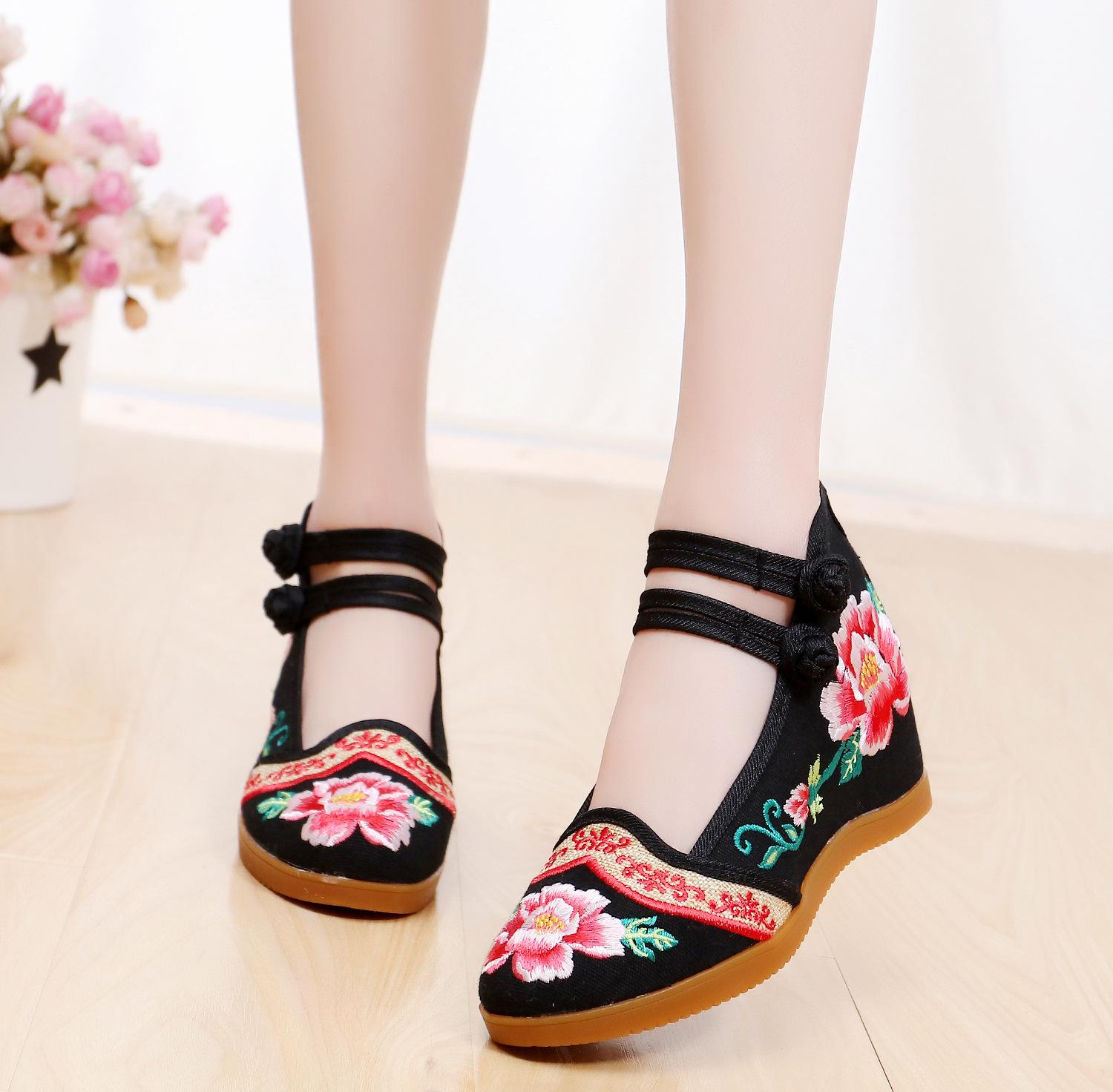 Yueqin 2020 Ethnic Style Canvas Double Buckle Women s High Heel Shoes with Inner Height Increase 38
Yueqin 2020 Ethnic Style Canvas Double Buckle Women s High Heel Shoes with Inner Height Increase 38