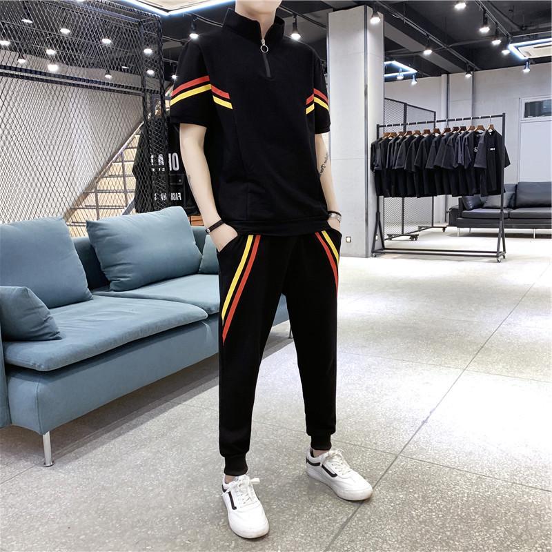 Летний мужской повседневный костюм с короткими рукавами, тонкие брюки Nine L чёрный
Летний мужской повседневный костюм с короткими рукавами, тонкие брюки Nine L чёрный