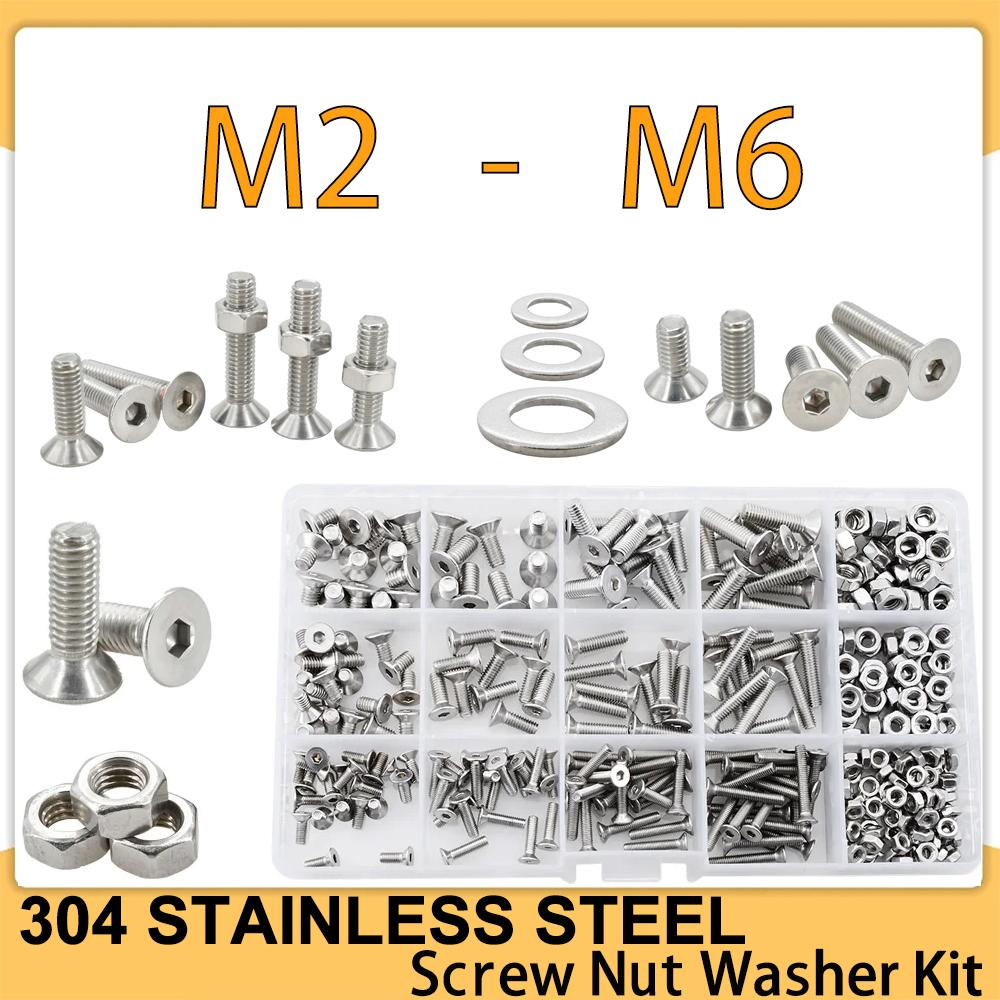 M2-M6 hexagonal countersunk nut washer set hexagonal bolt nut washer metric thread set mechanical screw stainless steel washer
M2-M6 hexagonal countersunk nut washer set hexagonal bolt nut washer metric thread set mechanical screw stainless steel washer