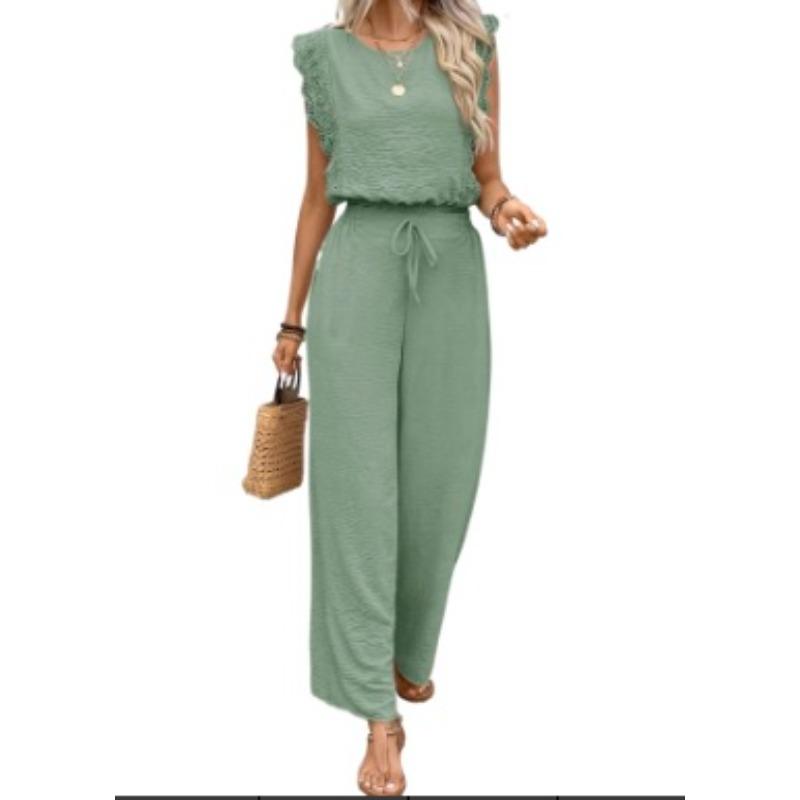women s Lace Trim Sleeveless Casual Wide Leg Pants 2 Piece Outfit Loungewear Set 2XL
women s Lace Trim Sleeveless Casual Wide Leg Pants 2 Piece Outfit Loungewear Set 2XL