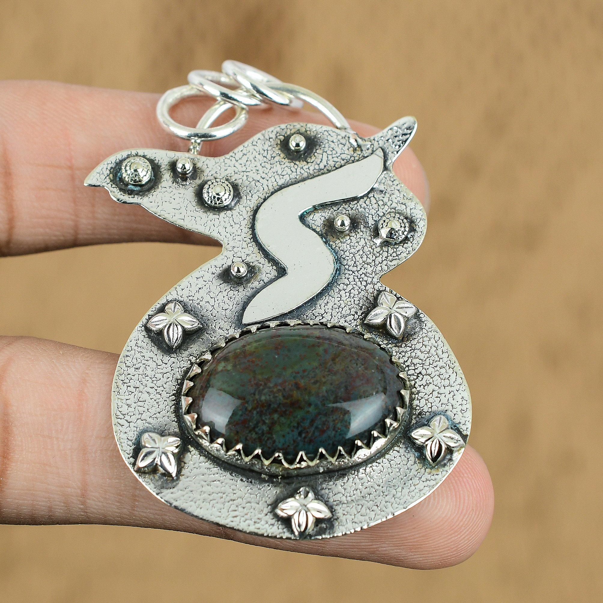 Natural Bloodstone Gemstone Indian Jewelry 925 Sterling Silver Pendant For Girls
Natural Bloodstone Gemstone Indian Jewelry 925 Sterling Silver Pendant For Girls
