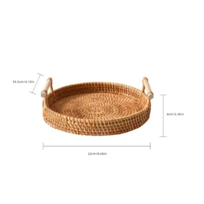 Handmade Rattan Round Tray with Double Handles -Perfect for Serving Tea, Fruits, Bread & Snacks,Ideal for Kitchen & Dining Decor
Handmade Rattan Round Tray with Double Handles -Perfect for Serving Tea, Fruits, Bread & Snacks,Ideal for Kitchen & Dining Decor