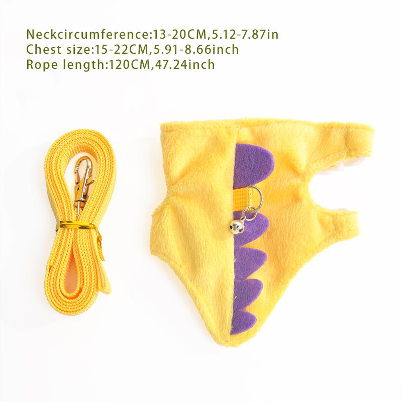 Поводок для хорька Тип жилета Регулируемый поводок для питомца Милая форма динозавра с колокольчиком для выгула мышей жёлтый
Поводок для хорька Тип жилета Регулируемый поводок для питомца Милая форма динозавра с колокольчиком для выгула мышей жёлтый