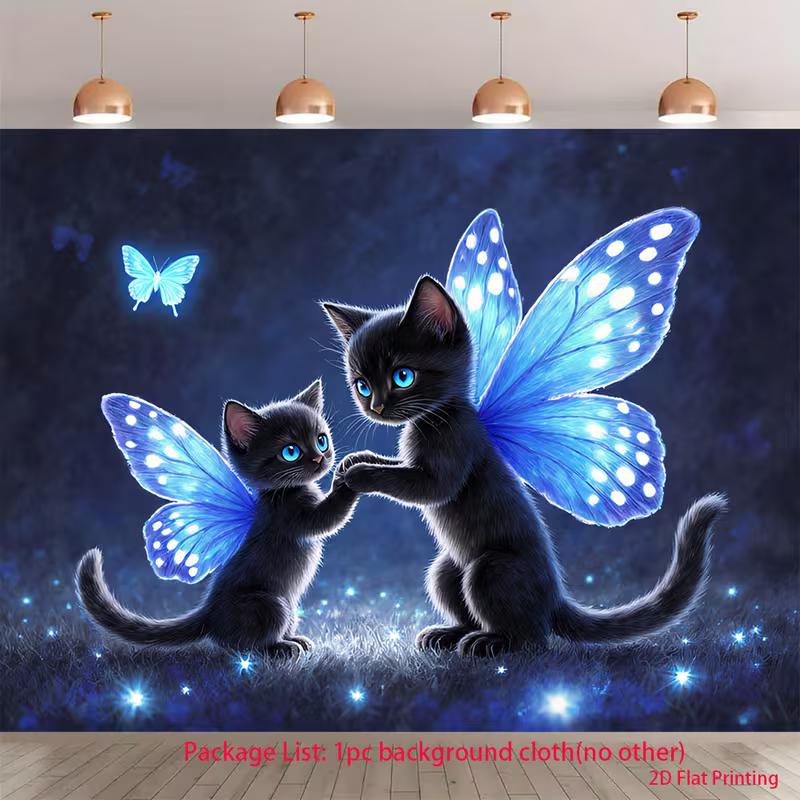 2D Blue Butterfly Wing Cats Backdrop Cloth, Sparkling Night Fantasy Photo Background 47.2x31.5inch/120*80cm
2D Blue Butterfly Wing Cats Backdrop Cloth, Sparkling Night Fantasy Photo Background 47.2x31.5inch/120*80cm