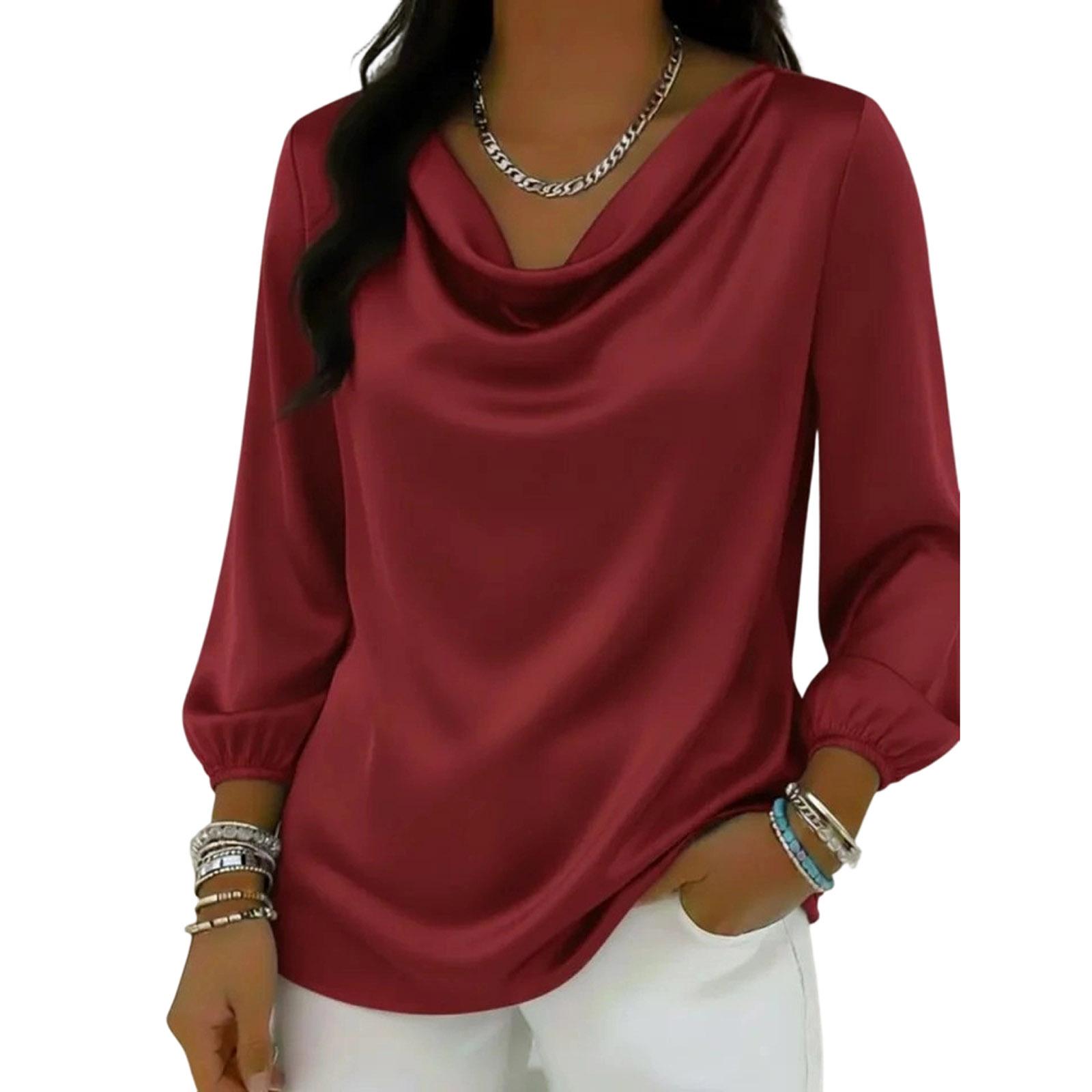 Womens Solid Collar Long Sleeve Shirt For Casual Tops M червоний
Womens Solid Collar Long Sleeve Shirt For Casual Tops M червоний