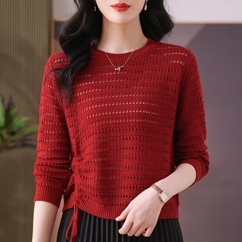 Весенне-осенний тонкий ажурный свитер с круглым вырезом, женский короткий свободный свитер в западном стиле с длинными рукавами, универсальный топ для низа XS
Весенне-осенний тонкий ажурный свитер с круглым вырезом, женский короткий свободный свитер в западном стиле с длинными рукавами, универсальный топ для низа XS