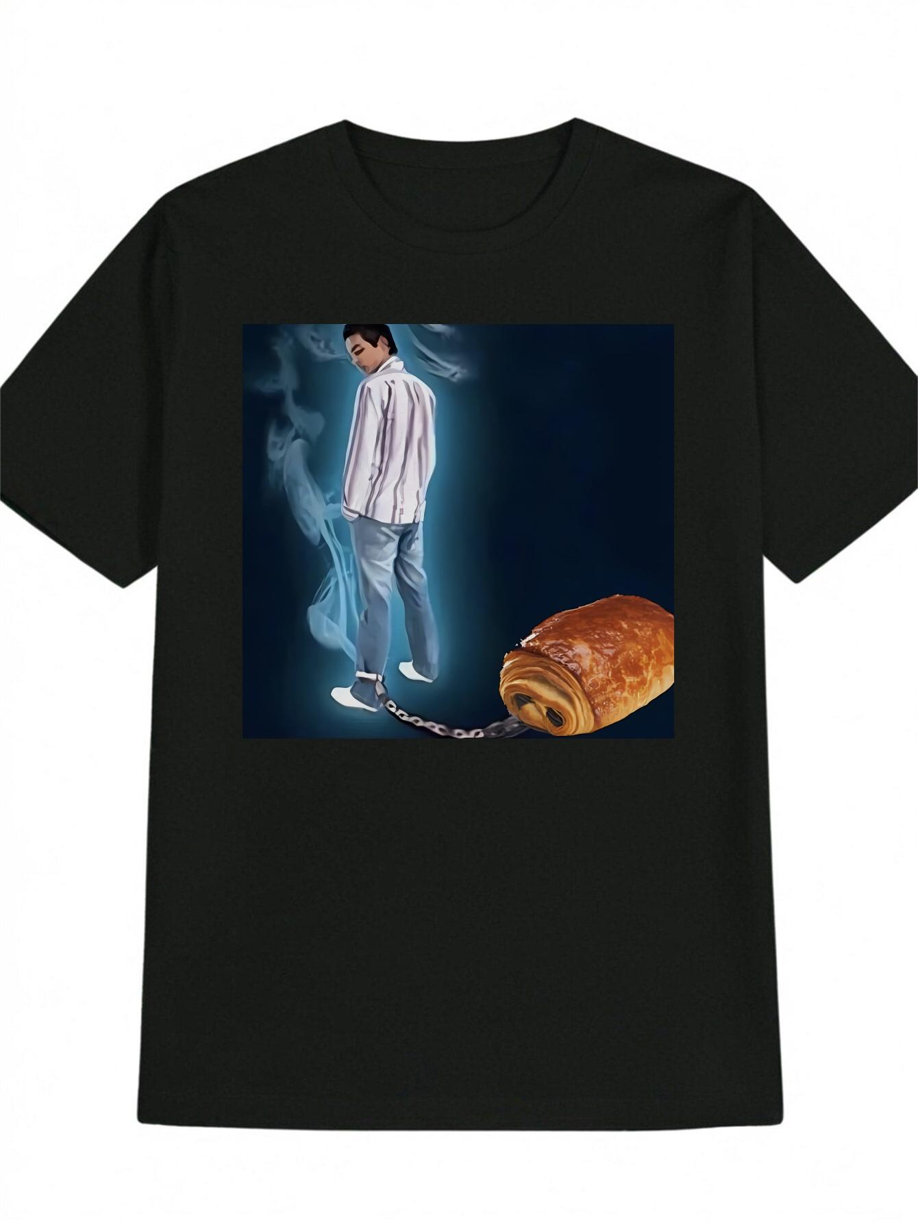 Casual Round Neck T-shirt with Surreal White Striped Shirt & Pastry Print - Breathable Summer Tee S
Casual Round Neck T-shirt with Surreal White Striped Shirt & Pastry Print - Breathable Summer Tee S