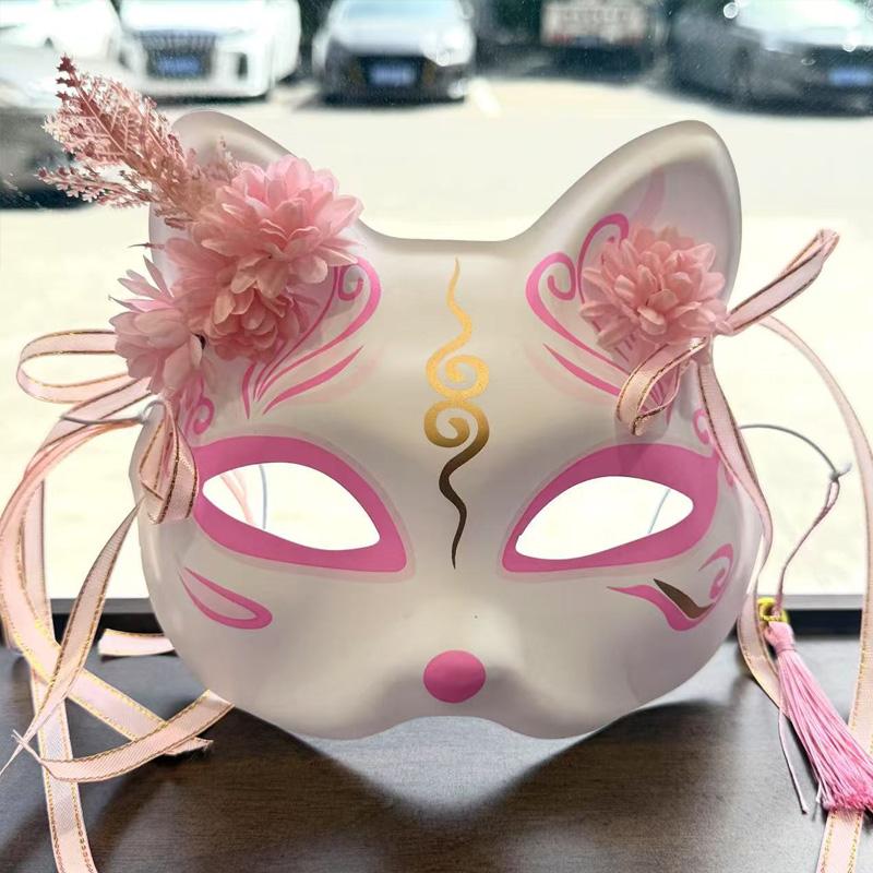 1 шт. Расписанная вручную маска для косплея на пол-лица для маскарада, японская маска, аниме, демон, фестиваль, бал с цветочным дизайном, маска лисы
1 шт. Расписанная вручную маска для косплея на пол-лица для маскарада, японская маска, аниме, демон, фестиваль, бал с цветочным дизайном, маска лисы