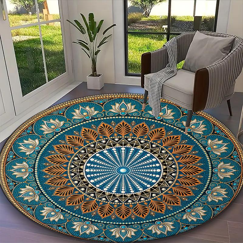 1pc Teal Earth Tone Radiant Floral Blooms Printed Chair Rug for Home Office Use, Living Room Kitchen Game Room Round Carpet Diameter 60cm
1pc Teal Earth Tone Radiant Floral Blooms Printed Chair Rug for Home Office Use, Living Room Kitchen Game Room Round Carpet Diameter 60cm