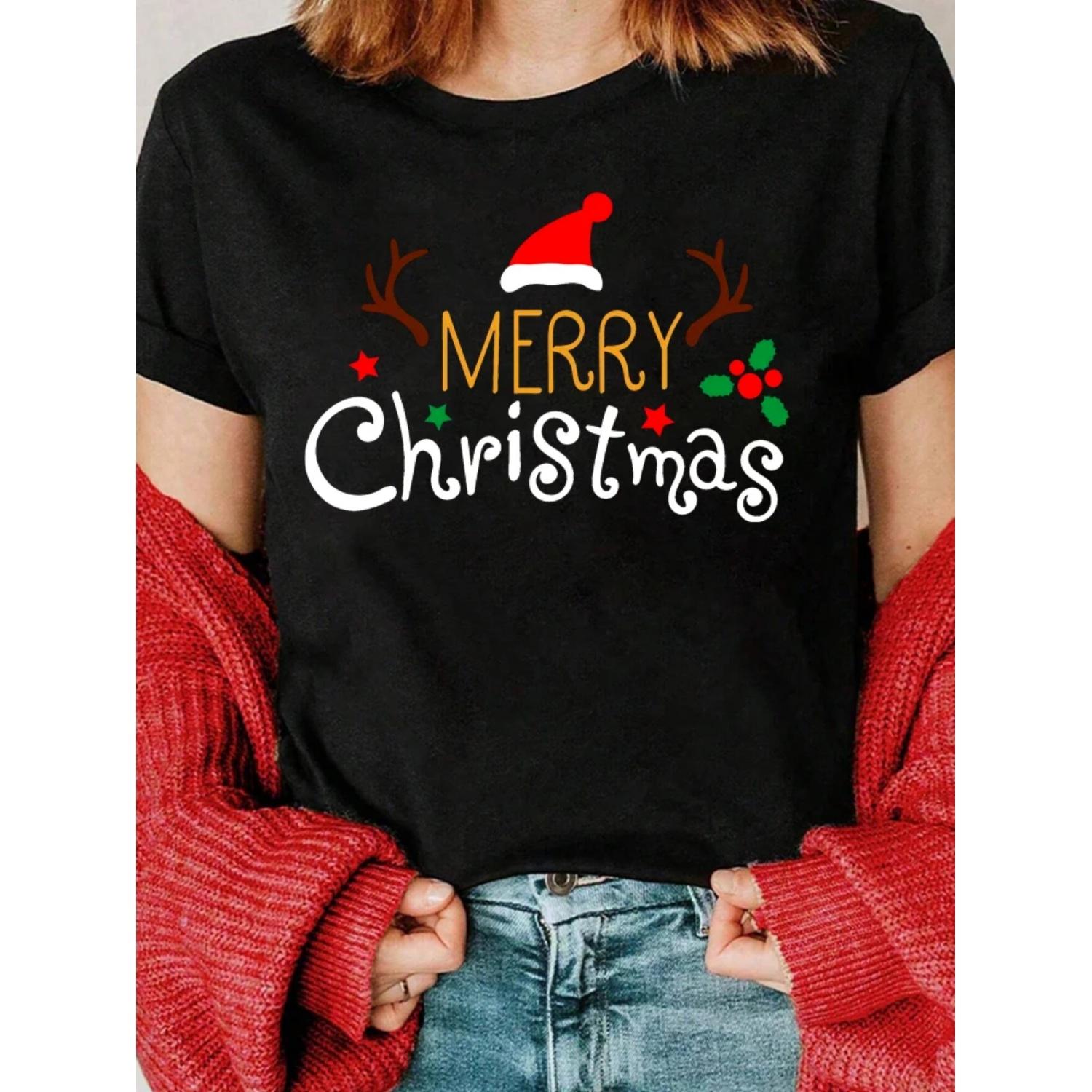 Funny Letter Printed Merry Christmas Women T Shirt Harajuku 90s Girls Christmas T-shirt Red Suitable All Seasons Tshirt Tops S чёрный
Funny Letter Printed Merry Christmas Women T Shirt Harajuku 90s Girls Christmas T-shirt Red Suitable All Seasons Tshirt Tops S чёрный