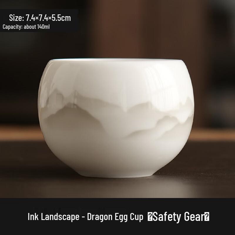 White Porcelain Ink Landscape Dragon Egg Tea Cups
White Porcelain Ink Landscape Dragon Egg Tea Cups