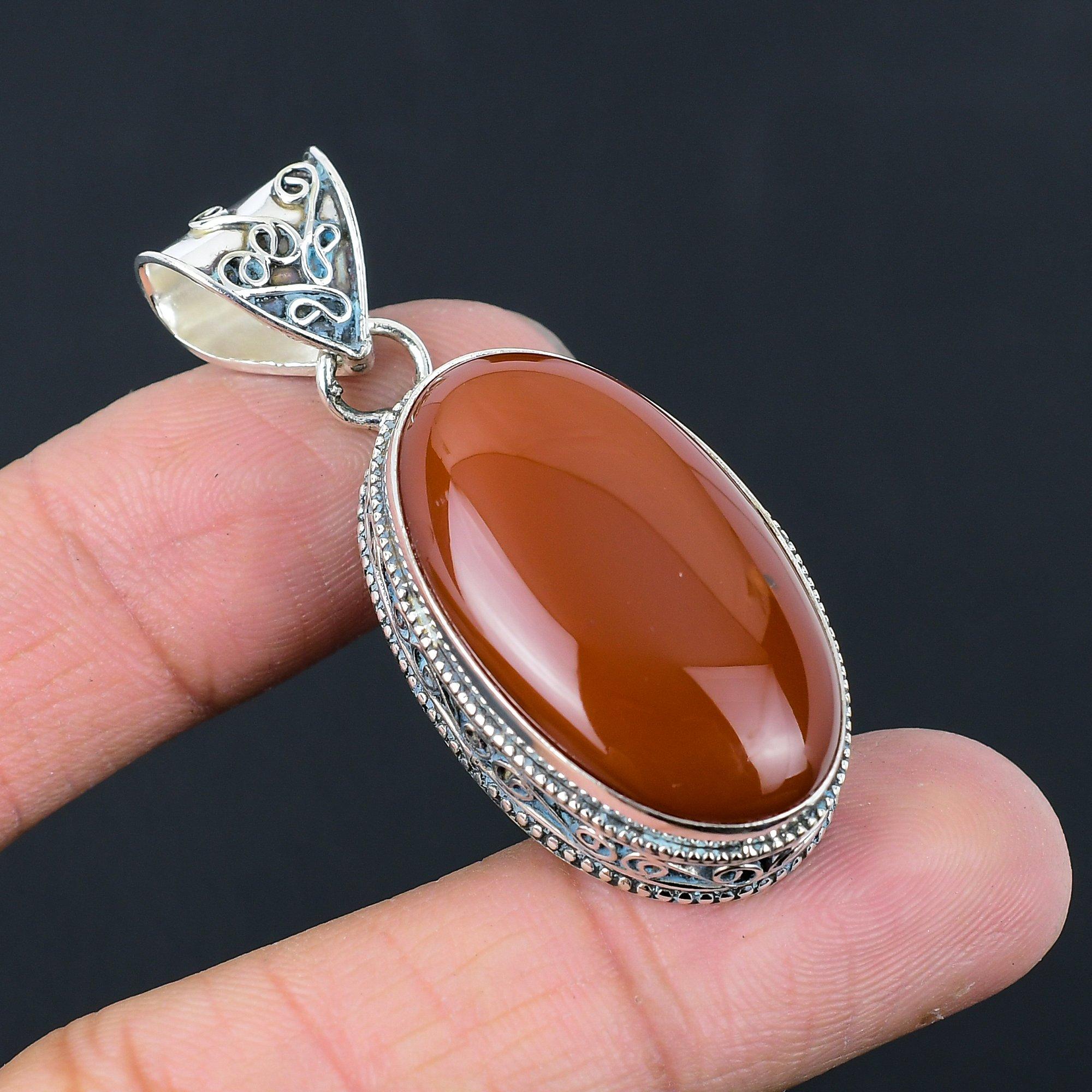 Daughters Day Deal 925 Sterling Silver Oval Natural Carnelian Wife New Pendant
Daughters Day Deal 925 Sterling Silver Oval Natural Carnelian Wife New Pendant