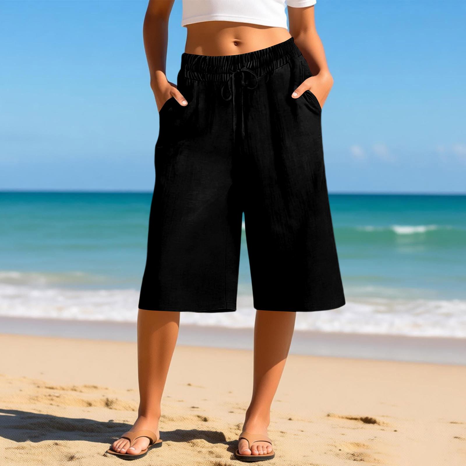 Wide Leg Linen Pants Women Summer Loose Beach Pants For Women Vacation Lightweight Straight Leg Trousers With Pockets M чорний
Wide Leg Linen Pants Women Summer Loose Beach Pants For Women Vacation Lightweight Straight Leg Trousers With Pockets M чорний
