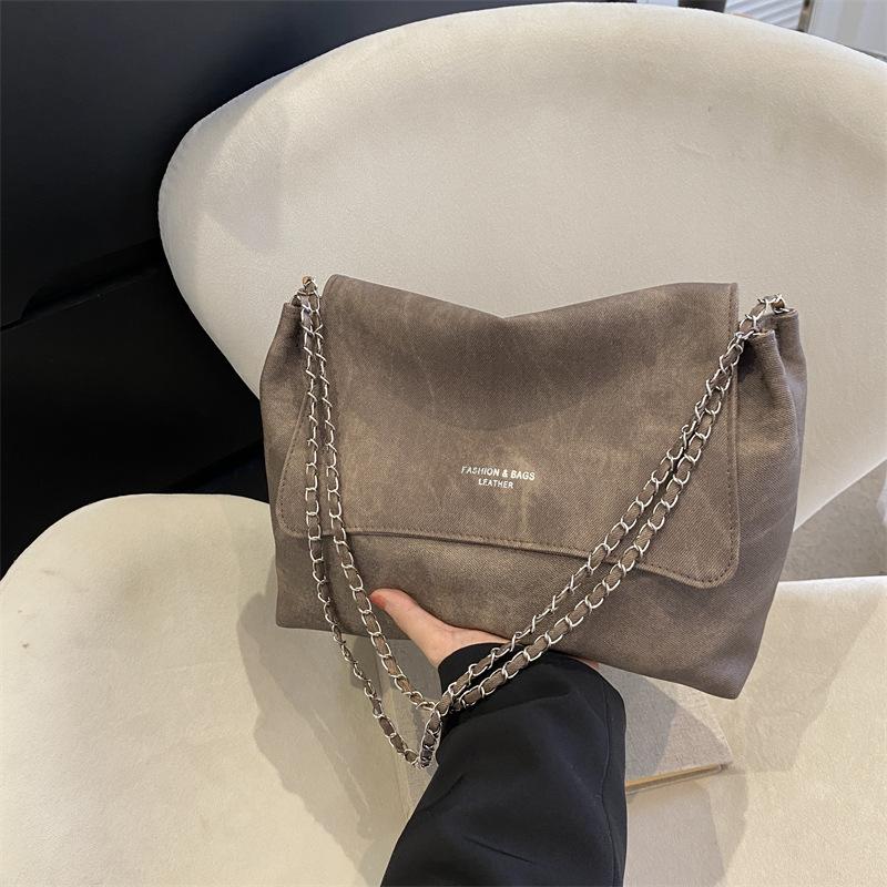Новая модная сумка через плечо, весенняя женская модная сумка-тоут, модная женская сумка, большая вместимость, сумка через плечо с цепочкой