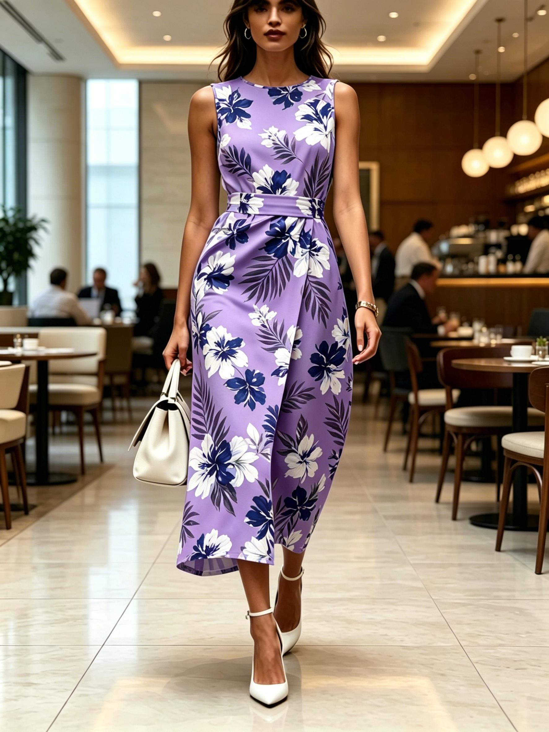Purple Floral Printed Round Neck Sleeveless Midi Dress Modern Elegant Casual Fashion Women s Clothing For Spring Summer And Autumn XXS
Purple Floral Printed Round Neck Sleeveless Midi Dress Modern Elegant Casual Fashion Women s Clothing For Spring Summer And Autumn XXS