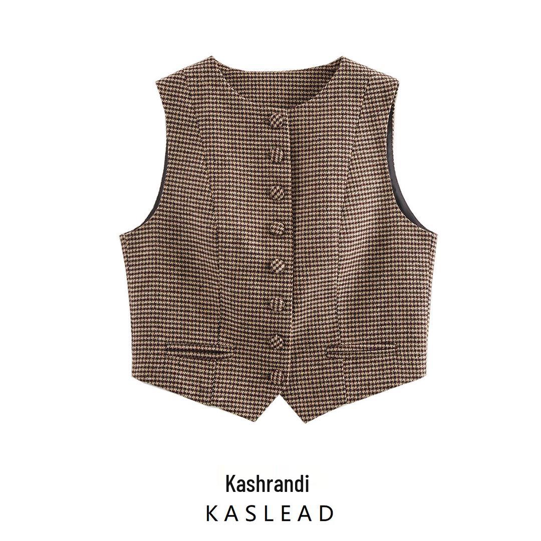 2025 Spring Women s European & American Style Sleeveless Houndstooth Slimming Vest Small коричневый
2025 Spring Women s European & American Style Sleeveless Houndstooth Slimming Vest Small коричневый