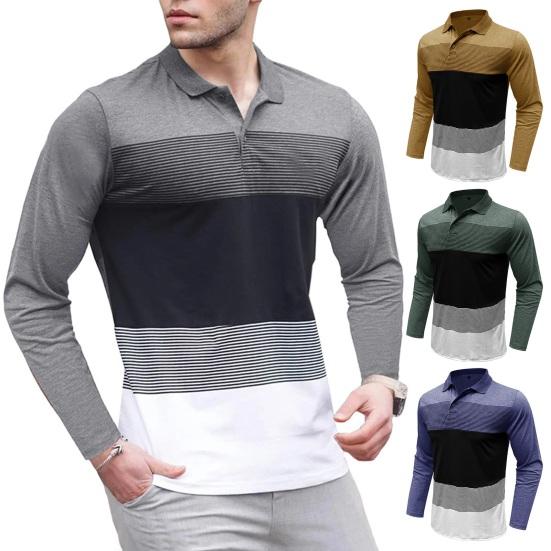 Autumn Spring Men Top Turn-down Collar Pullover Stretchy Long Sleeves Striped Print Mid S світло-сірого кольору
Autumn Spring Men Top Turn-down Collar Pullover Stretchy Long Sleeves Striped Print Mid S світло-сірого кольору
