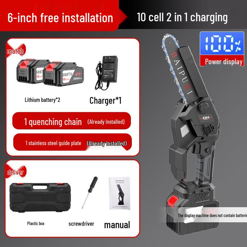 6 & 8 Безщіткова літієва акумуляторна електрична ланцюгова пила, Ручна високої потужності, Акумуляторна, Міні-пила для валки дерев для побутового використання
6 & 8 Безщіткова літієва акумуляторна електрична ланцюгова пила, Ручна високої потужності, Акумуляторна, Міні-пила для валки дерев для побутового використання