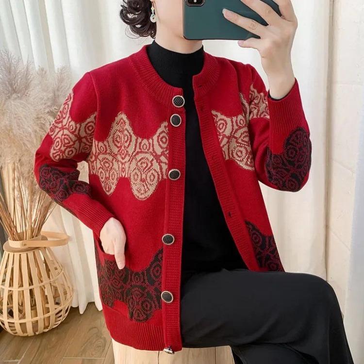 Autumn Knit Jacket Women Comfortable Stretchy Cardigan Printed Round Neck Single Breasted with Large Pockets XL
Autumn Knit Jacket Women Comfortable Stretchy Cardigan Printed Round Neck Single Breasted with Large Pockets XL