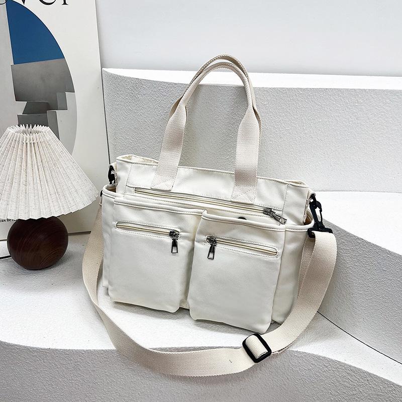 Summer Nylon Large-Capacity Tote: Trendy Casual Double Pocket Handbag & Crossbody Shoulder Bag for Commutes off білий колір
Summer Nylon Large-Capacity Tote: Trendy Casual Double Pocket Handbag & Crossbody Shoulder Bag for Commutes off білий колір