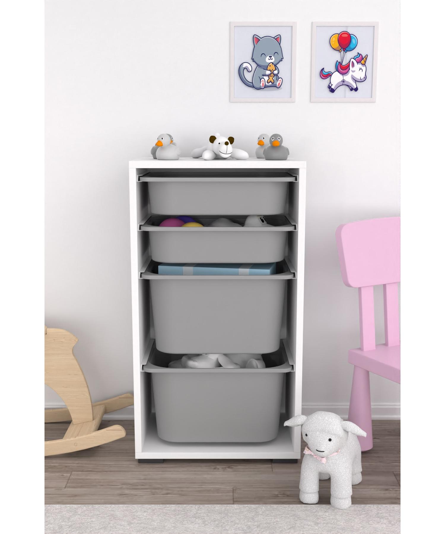 2 Large and 2 Small Toy Cabinets with Basket Multi-Purpose Kitchen Pantry Cabinet Gray
2 Large and 2 Small Toy Cabinets with Basket Multi-Purpose Kitchen Pantry Cabinet Gray