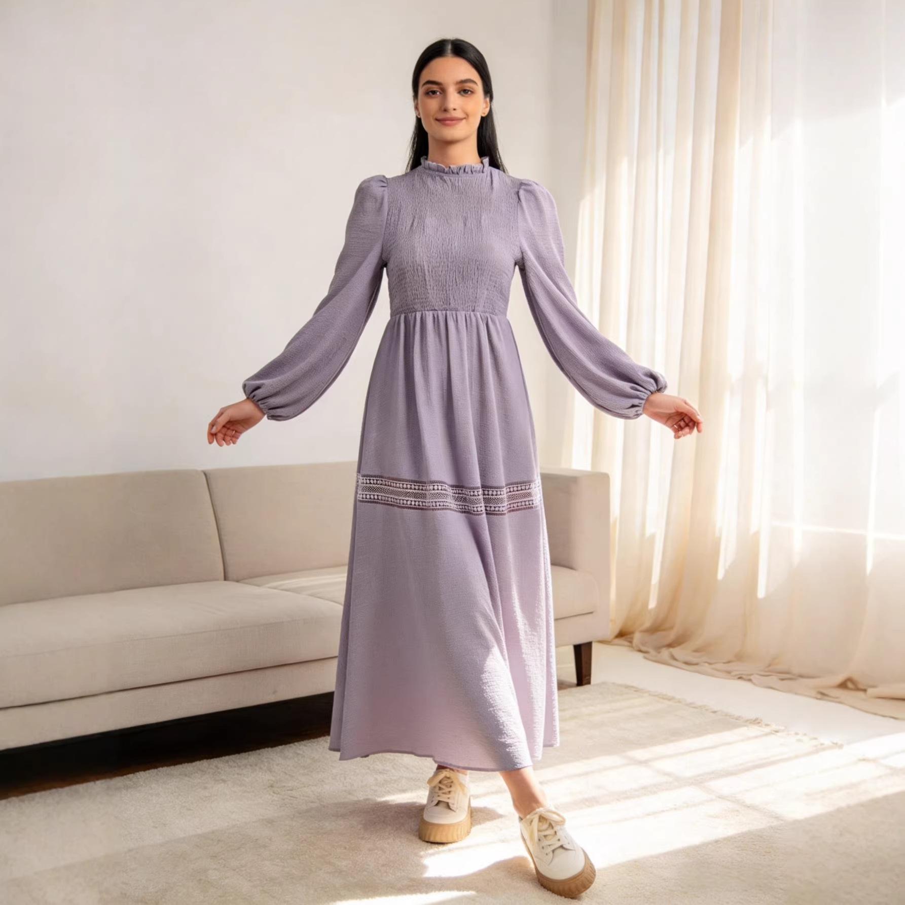 Hot-selling French elegant long dress women s summer new round neck slim and thin temperament dress S светло-фиолетовый
Hot-selling French elegant long dress women s summer new round neck slim and thin temperament dress S светло-фиолетовый