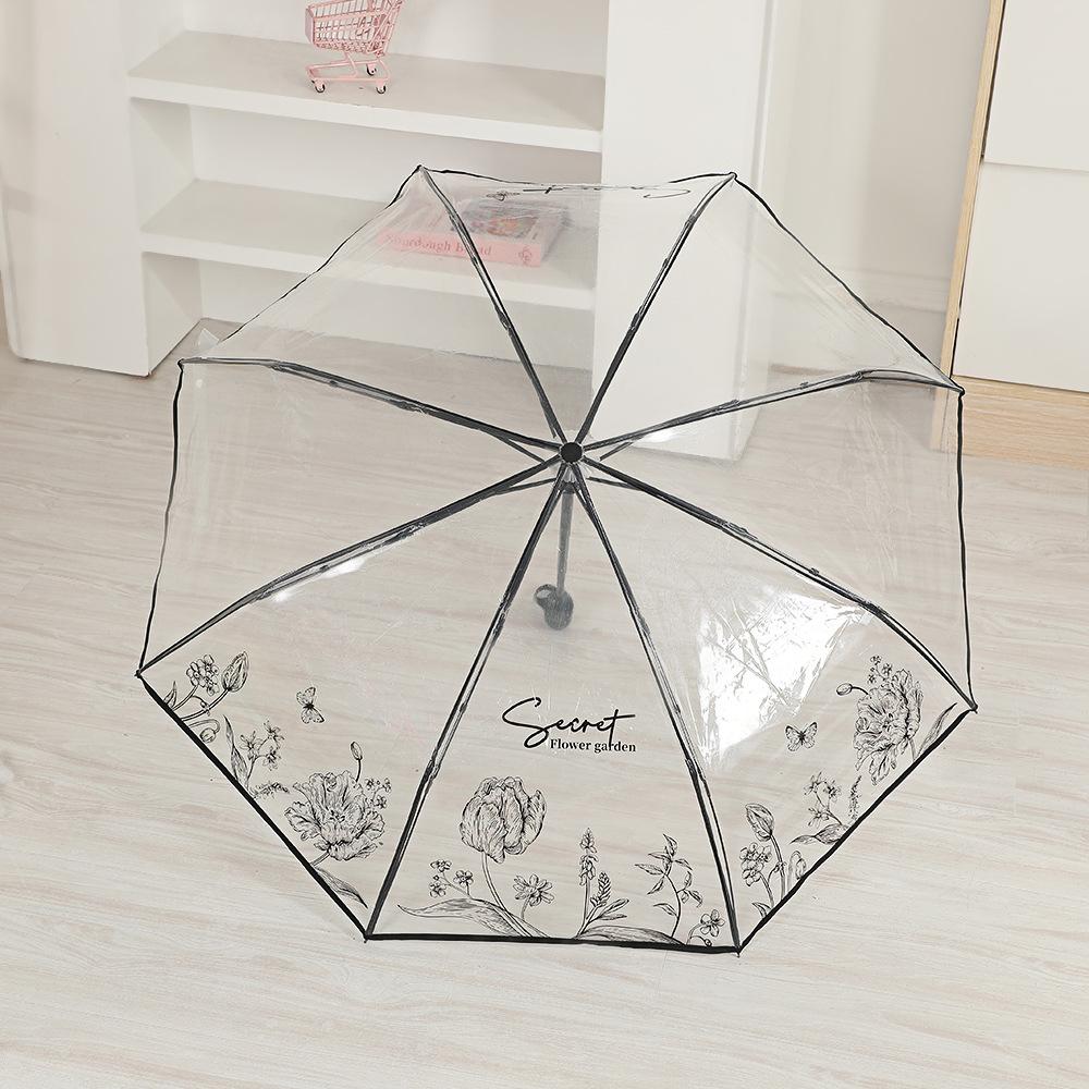 Transparent PVC material flower pattern,waterproof,windproof umbrella portable,suitable for travel and work transparent umbrella Iron&8K
Transparent PVC material flower pattern,waterproof,windproof umbrella portable,suitable for travel and work transparent umbrella Iron&8K