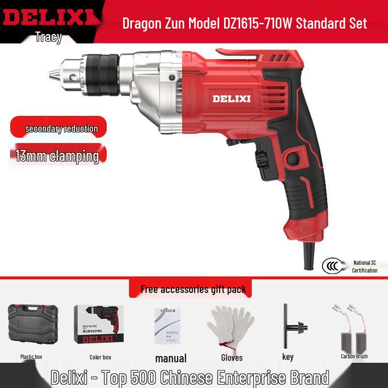 Delixi High-Power Multi-Functional Electric Drill & Screwdriver for Home Use
Delixi High-Power Multi-Functional Electric Drill & Screwdriver for Home Use