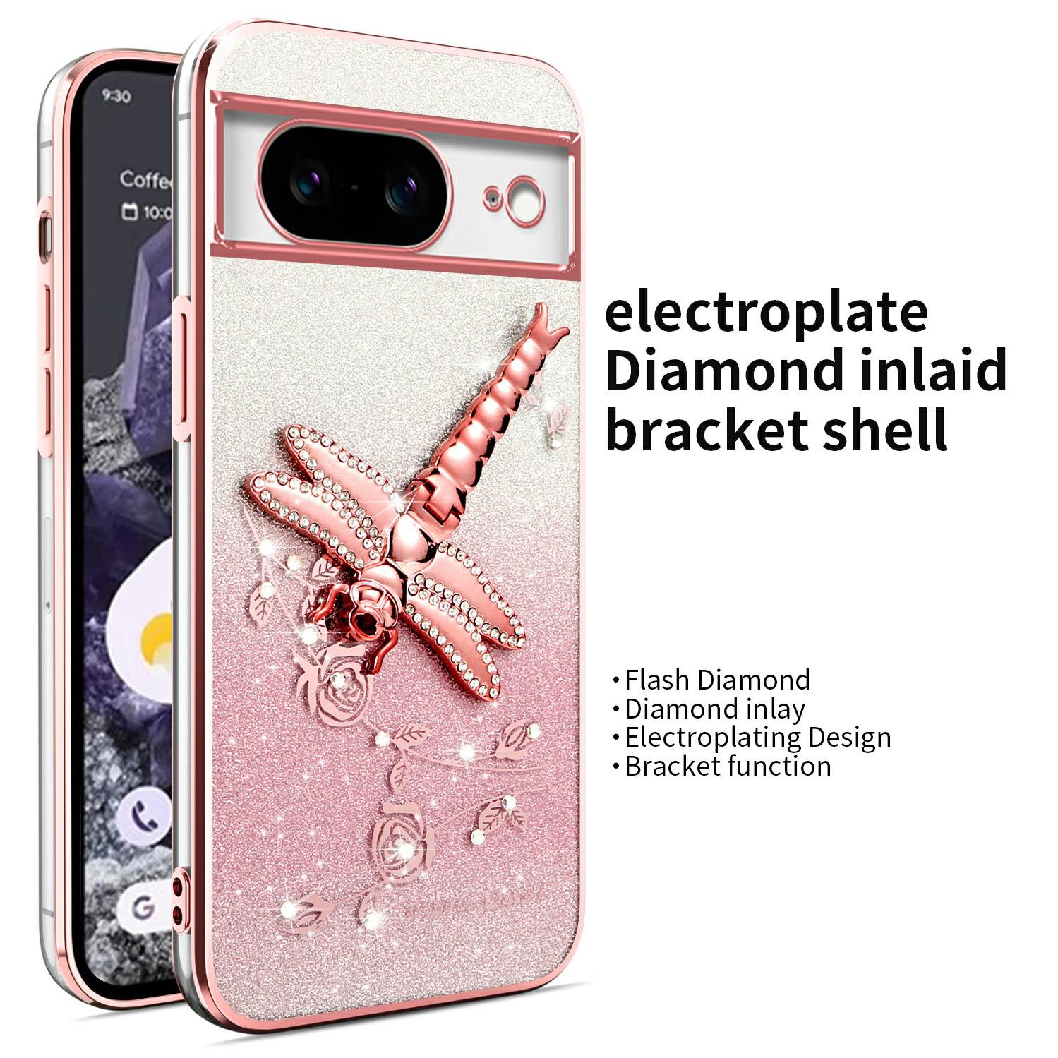 KADEM For Google Pixel 8 Case Dragonfly Kickstand TPU Flowers Glitter Phone Cover Pink 
KADEM For Google Pixel 8 Case Dragonfly Kickstand TPU Flowers Glitter Phone Cover Pink