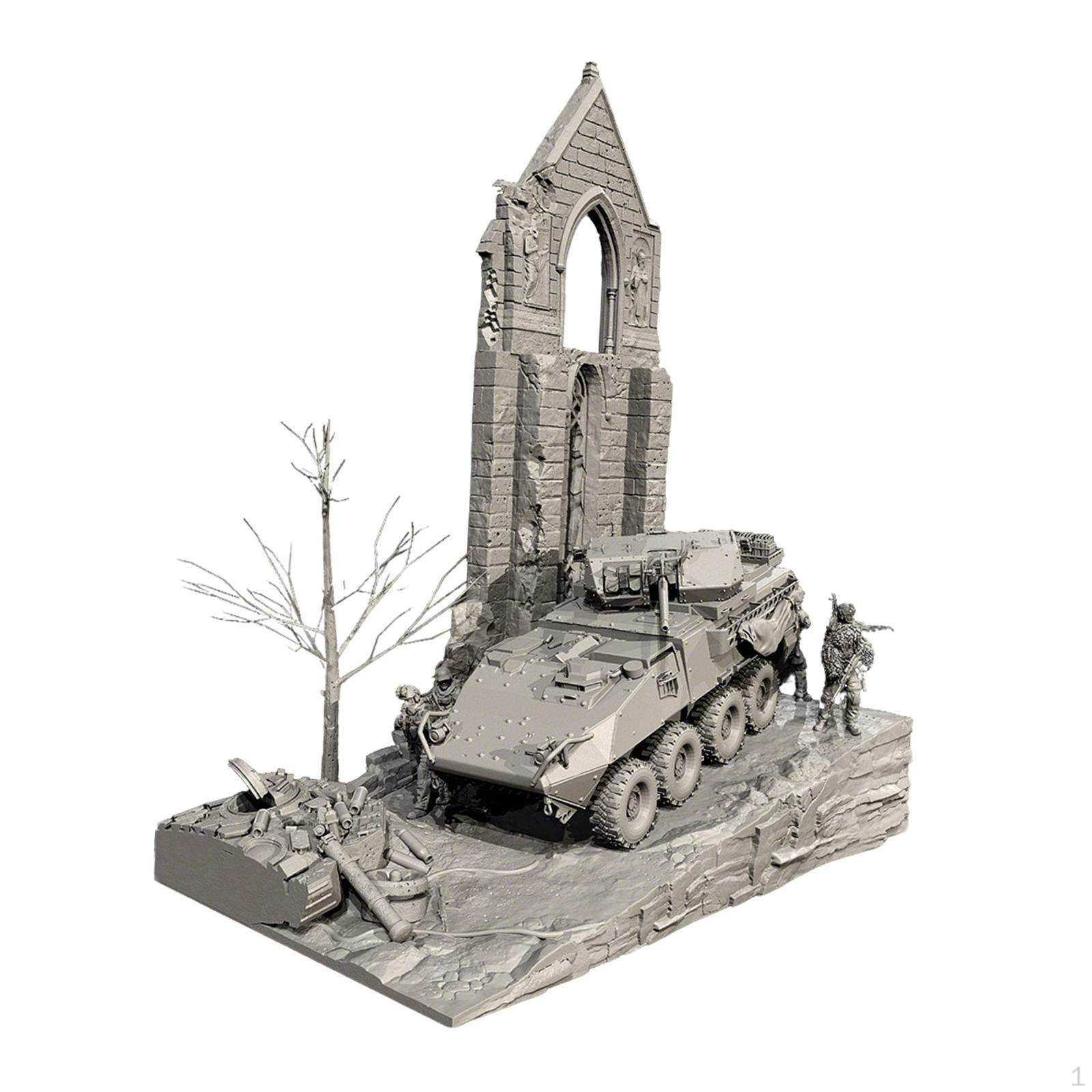 1:72 Scale Ruined House Model Diorama Armored Vehicle Background Architectural Ornament for
1:72 Scale Ruined House Model Diorama Armored Vehicle Background Architectural Ornament for