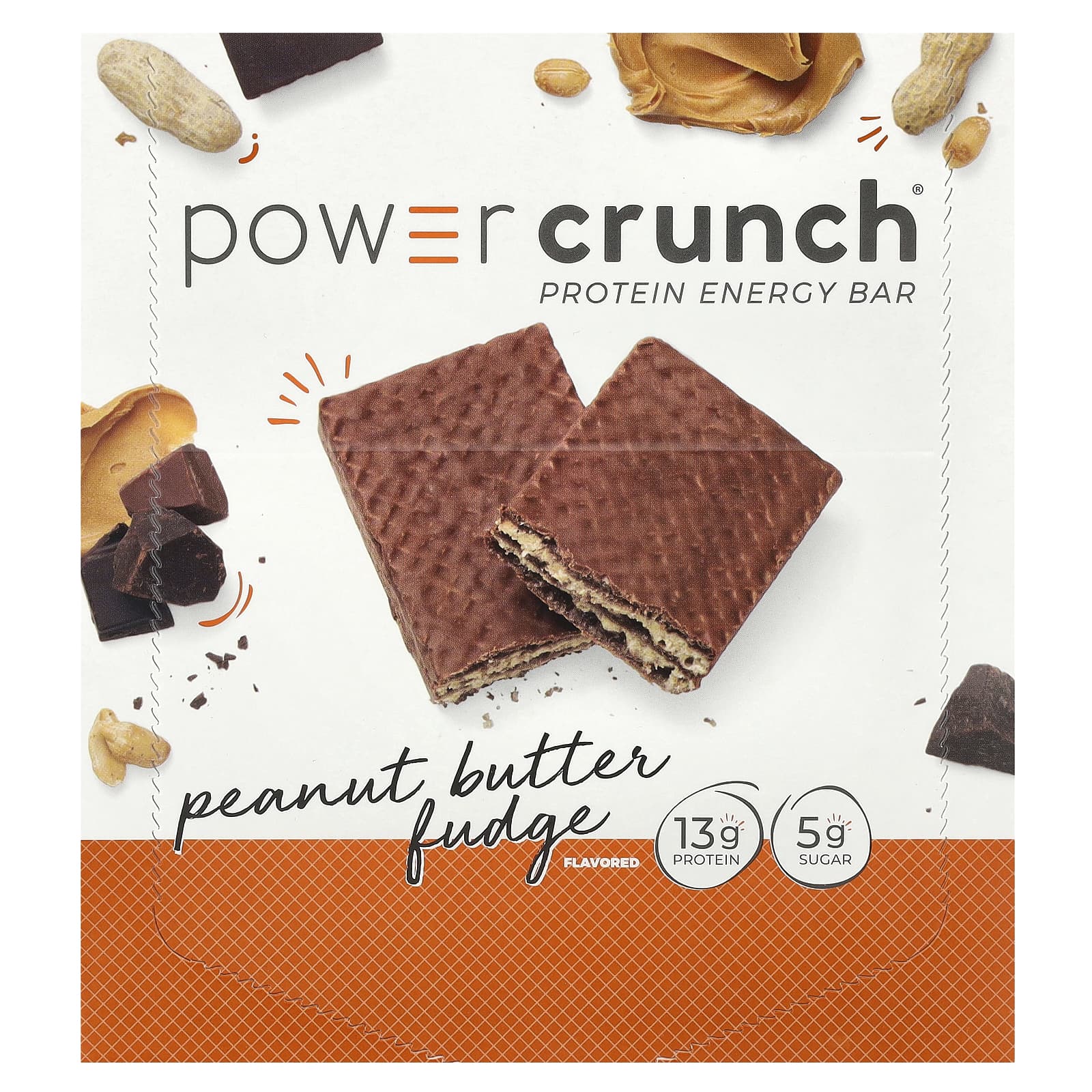 BNRG, Power Crunch® Protein Energy Bars, Peanut Butter Fudge, 12 Bars, 1.4 oz (40 g) Each
BNRG, Power Crunch® Protein Energy Bars, Peanut Butter Fudge, 12 Bars, 1.4 oz (40 g) Each