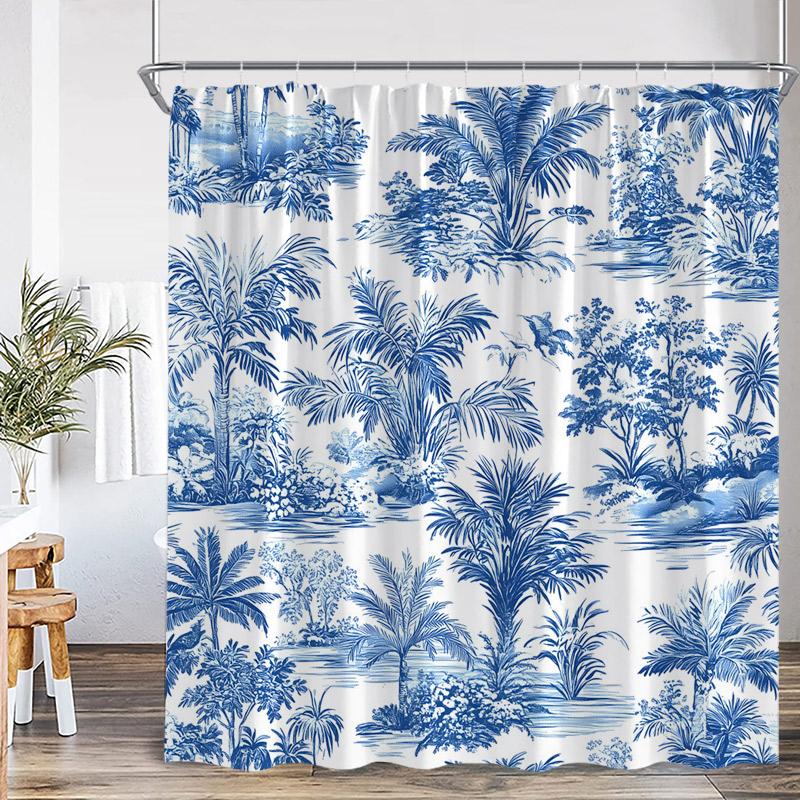 Blue Coconut Trees Shower Curtain Abstract Watercolour Tropical Plants Modern Polyester Fabric Bathroom Curtain Decor With Hooks W60H190(CM)-1 Pcs
Blue Coconut Trees Shower Curtain Abstract Watercolour Tropical Plants Modern Polyester Fabric Bathroom Curtain Decor With Hooks W60H190(CM)-1 Pcs