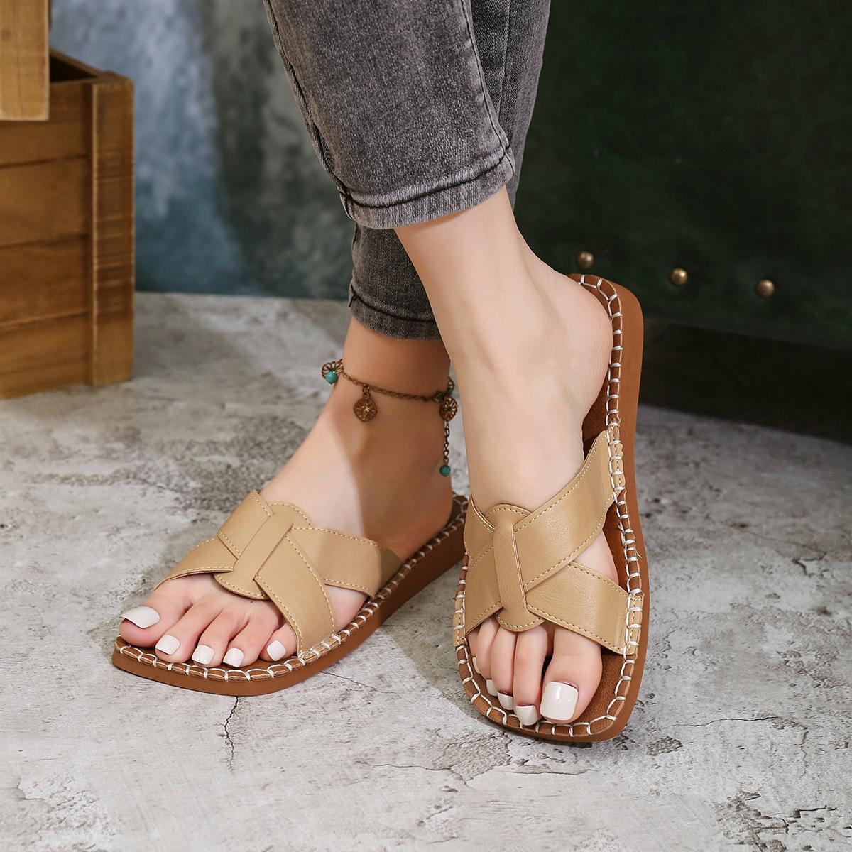 Summer Fashionable Women Sandals Minimal Comfortable Square Toe Flat Shoes Casual Outdoors Non Slip Soft Sole Slippers 42 хакі
Summer Fashionable Women Sandals Minimal Comfortable Square Toe Flat Shoes Casual Outdoors Non Slip Soft Sole Slippers 42 хакі