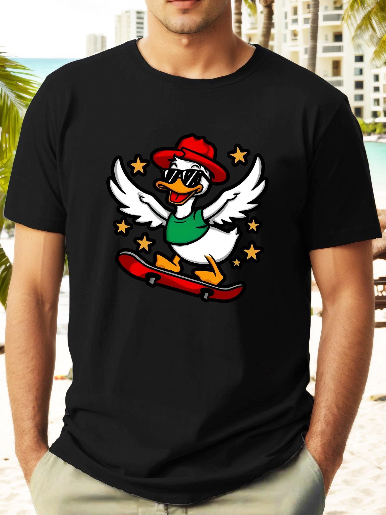 Skateboarding Duck Graphic T-shirt - Vibrant Green Summer Casual Tee with Fashion Glasses & Stars Design XXL
Skateboarding Duck Graphic T-shirt - Vibrant Green Summer Casual Tee with Fashion Glasses & Stars Design XXL