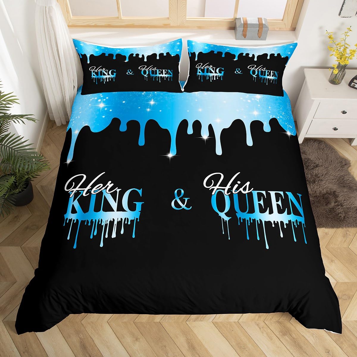 Comforter Romantic Valentines Day Her King And His Queen Bedding Setglitter Print Bed Set Lovers Mr And Mrs Comforter Comforter (quilt)-EU Single(135*200cm)3pcs
Comforter Romantic Valentines Day Her King And His Queen Bedding Setglitter Print Bed Set Lovers Mr And Mrs Comforter Comforter (quilt)-EU Single(135*200cm)3pcs