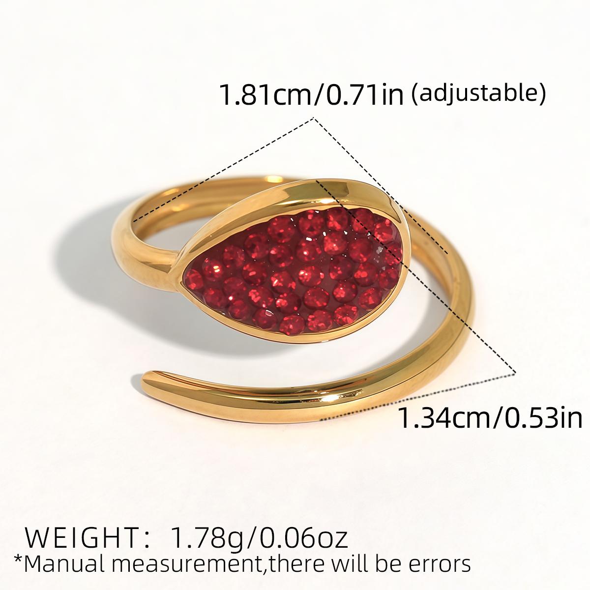 Fashion Stainless Steel Water Drop Opening Ring for Women Simple Colorful Zircon Geometric Adjustable Finger Ring Dating Zircon resizable
Fashion Stainless Steel Water Drop Opening Ring for Women Simple Colorful Zircon Geometric Adjustable Finger Ring Dating Zircon resizable